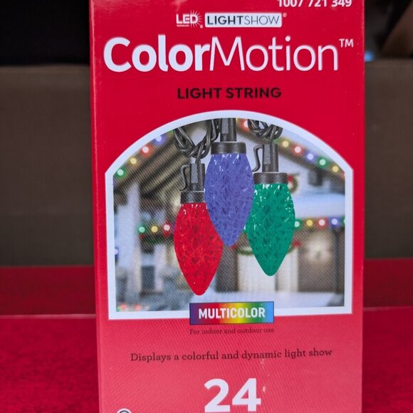24 Count Color Motion C9 Lightshow Multicolor LED Christmas String Lights Gemmy - Picture 4 of 7